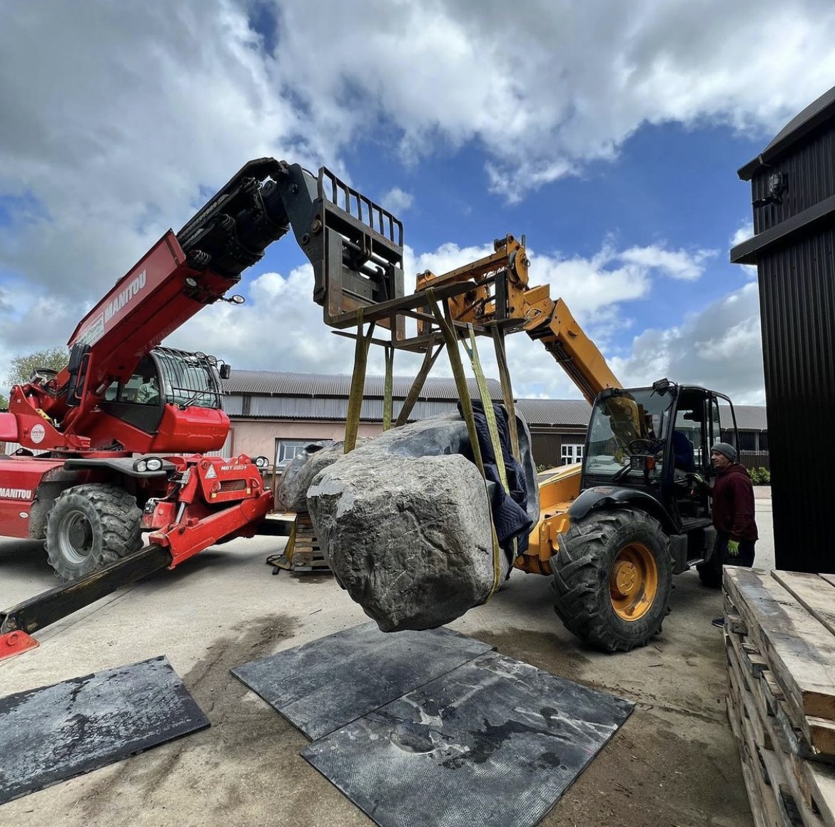 340 million year old boulders shipped to UK historic house art&nbsp;show